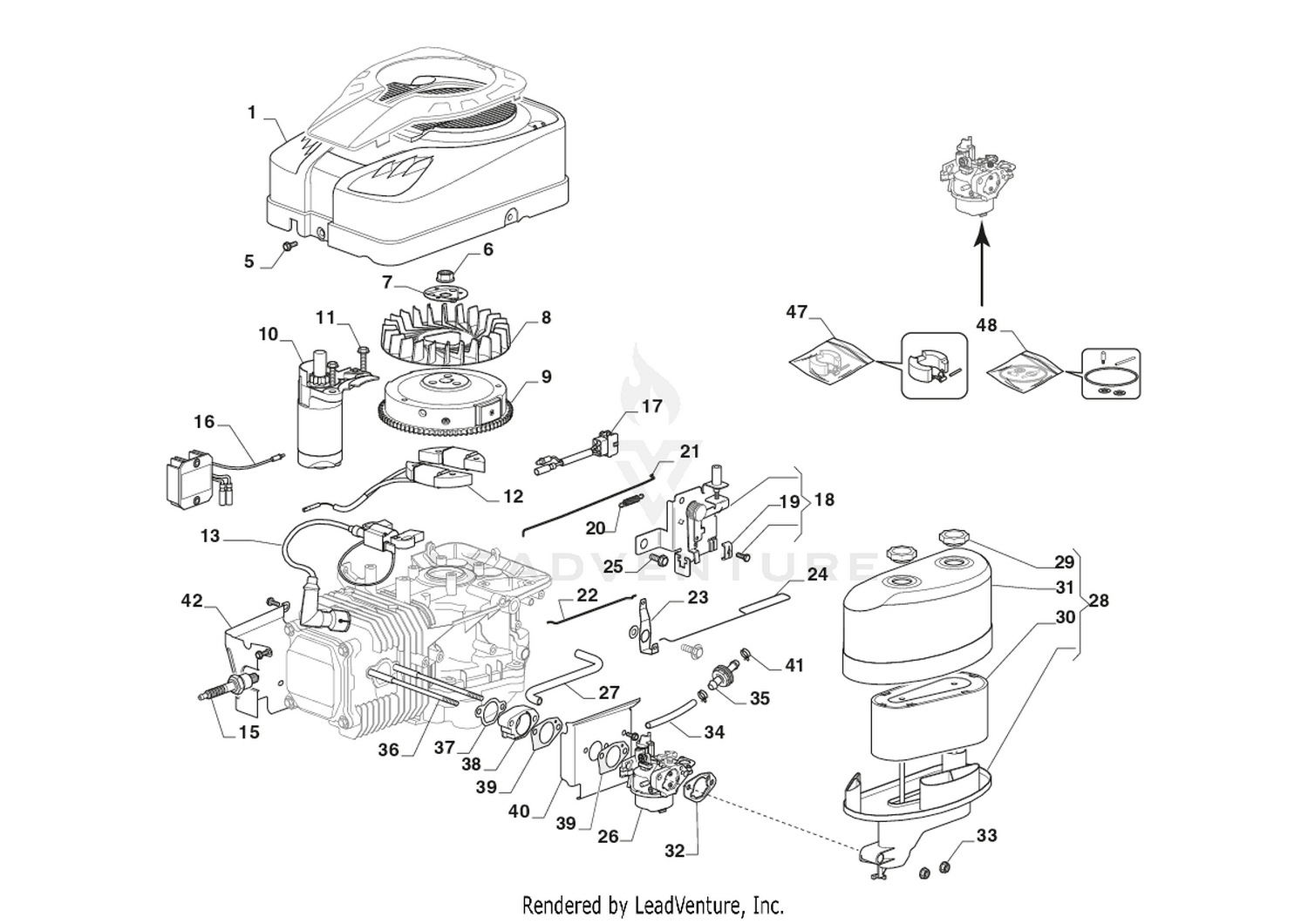Engine - Carburettor, Air Cleaner Assy