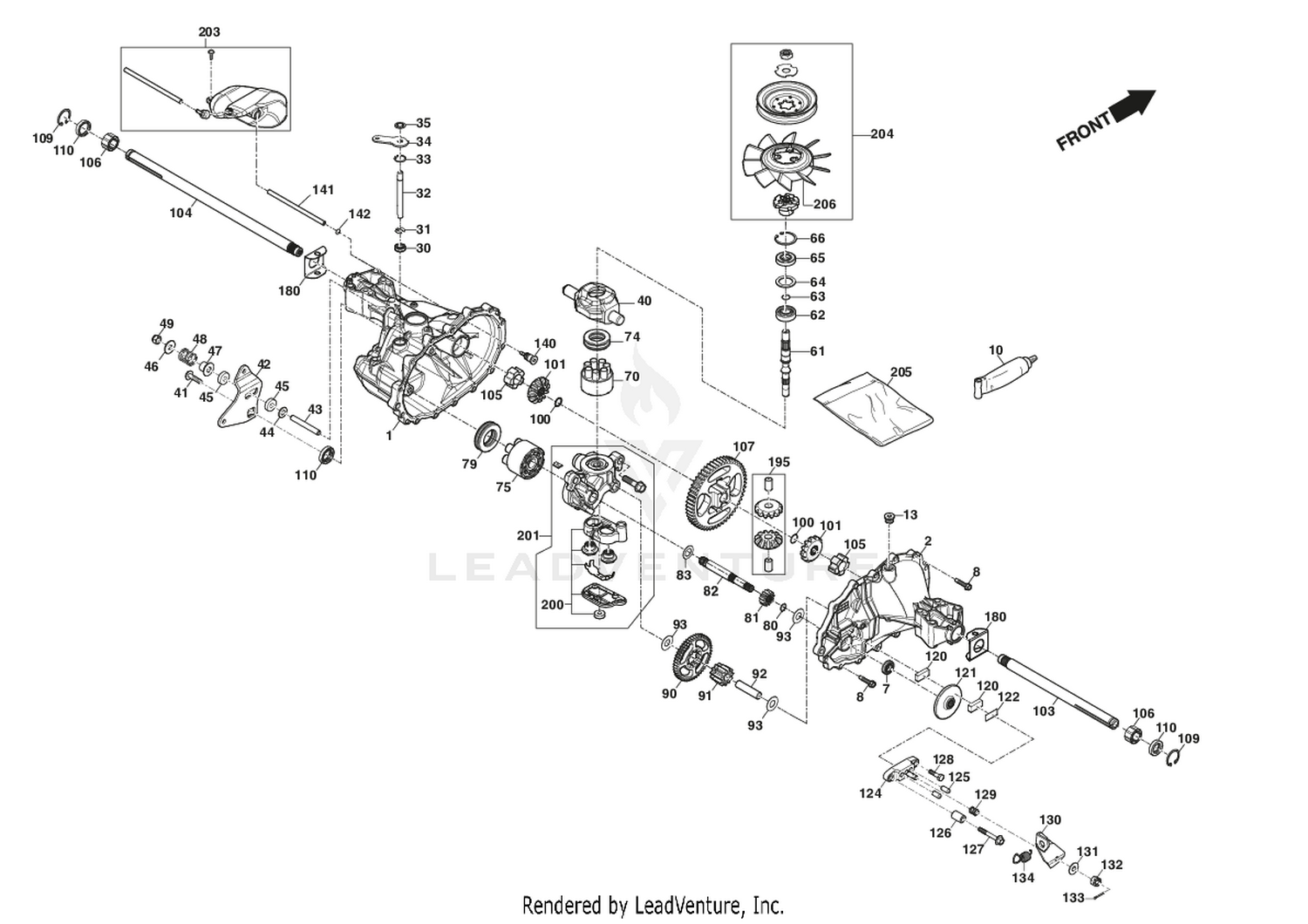 Transmission Unit, Hydro-Gear T2-BDBE-2X1A-16X1