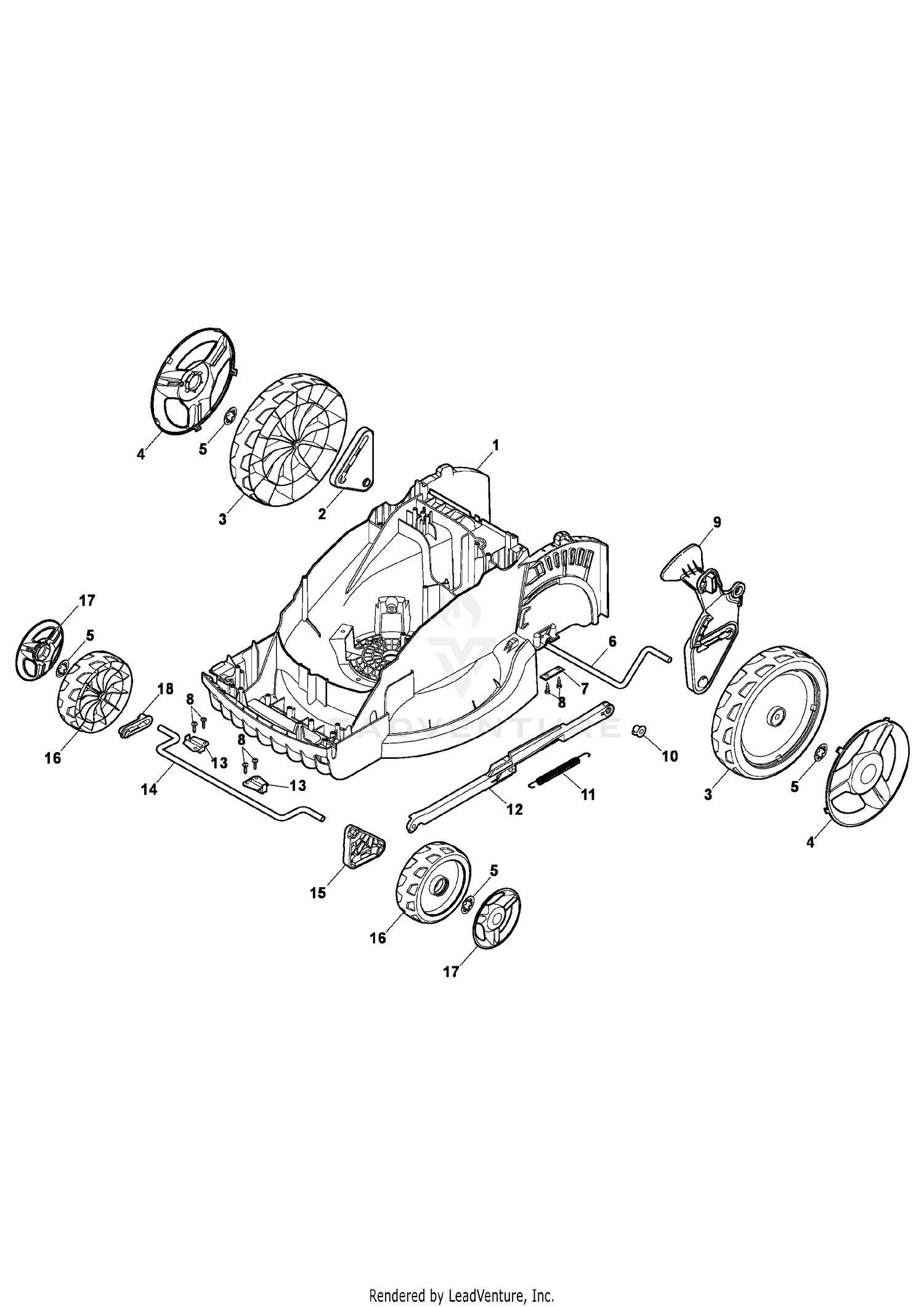Deck, Wheels and Height Adjusting