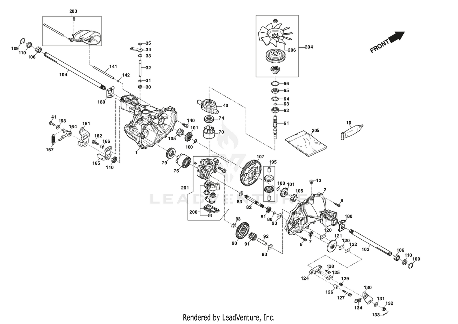 Transmission Unit, Hydro-Gear T2-ADBF-2X3C-1RX1