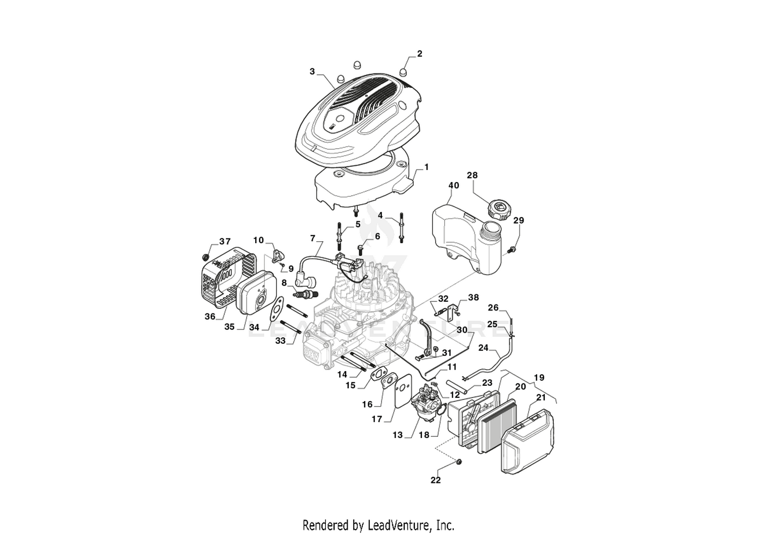 Engine - Carburettor, Tank _ WBE 140 LS