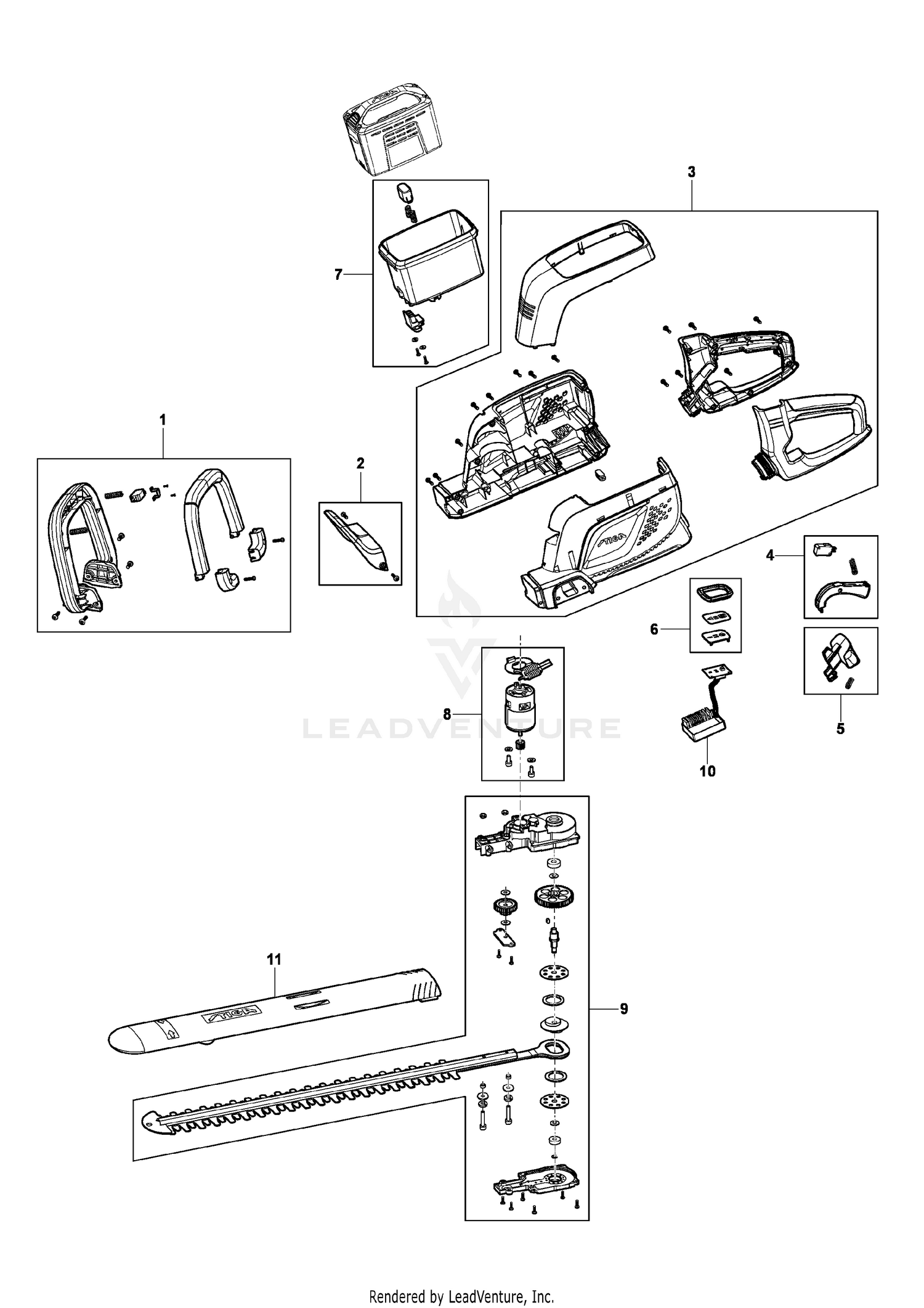 Battery hedge trimmer