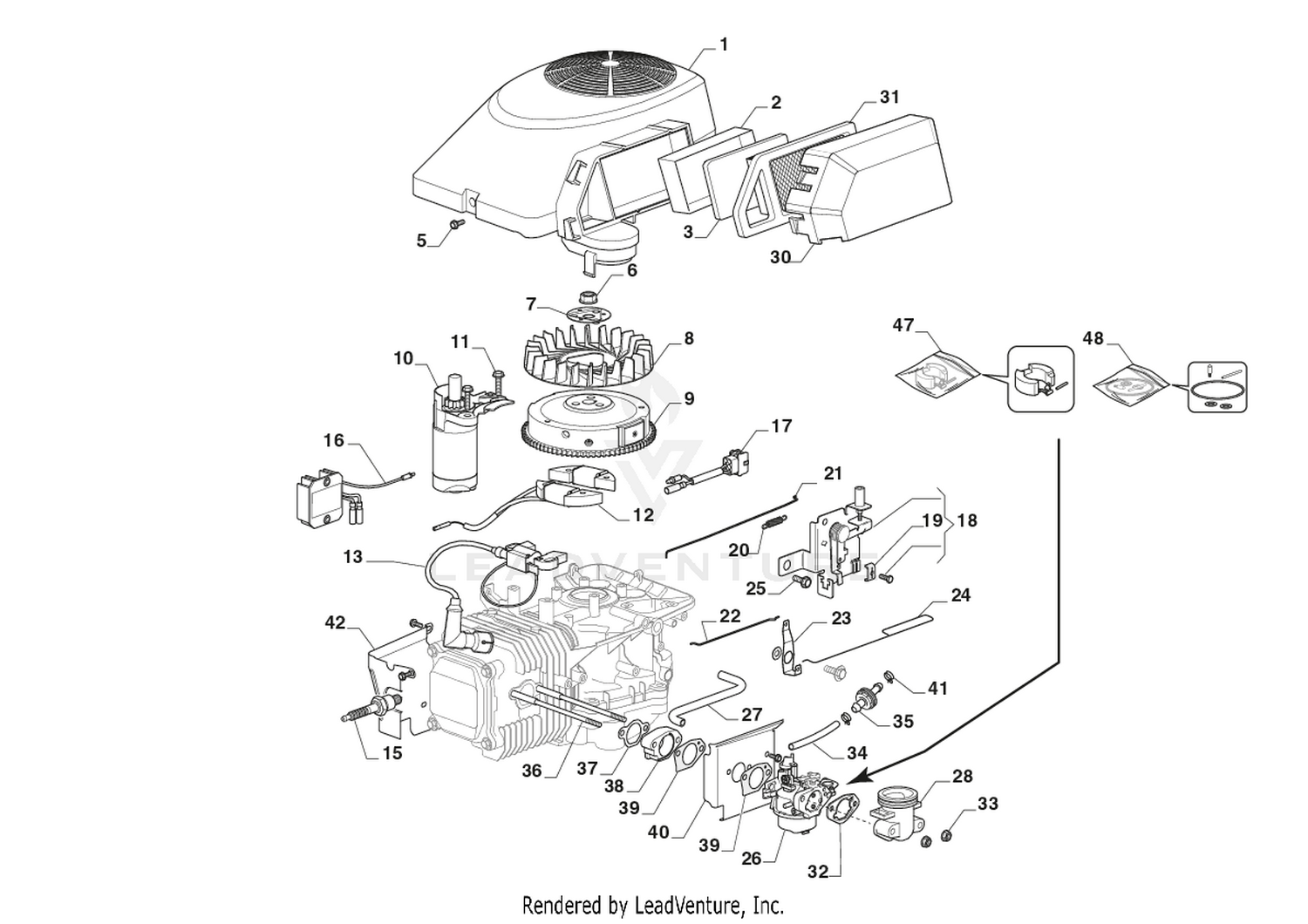 Engine - Carburettor, Air Cleaner Assy