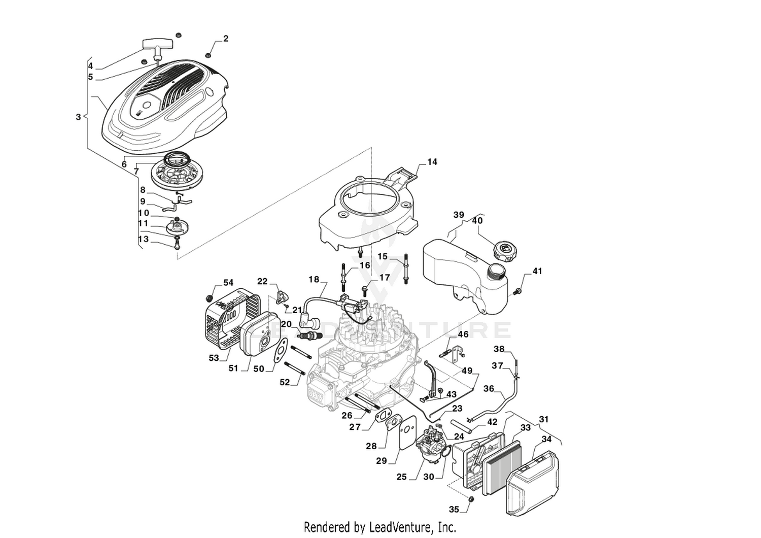 Engine - Carburettor, Tank