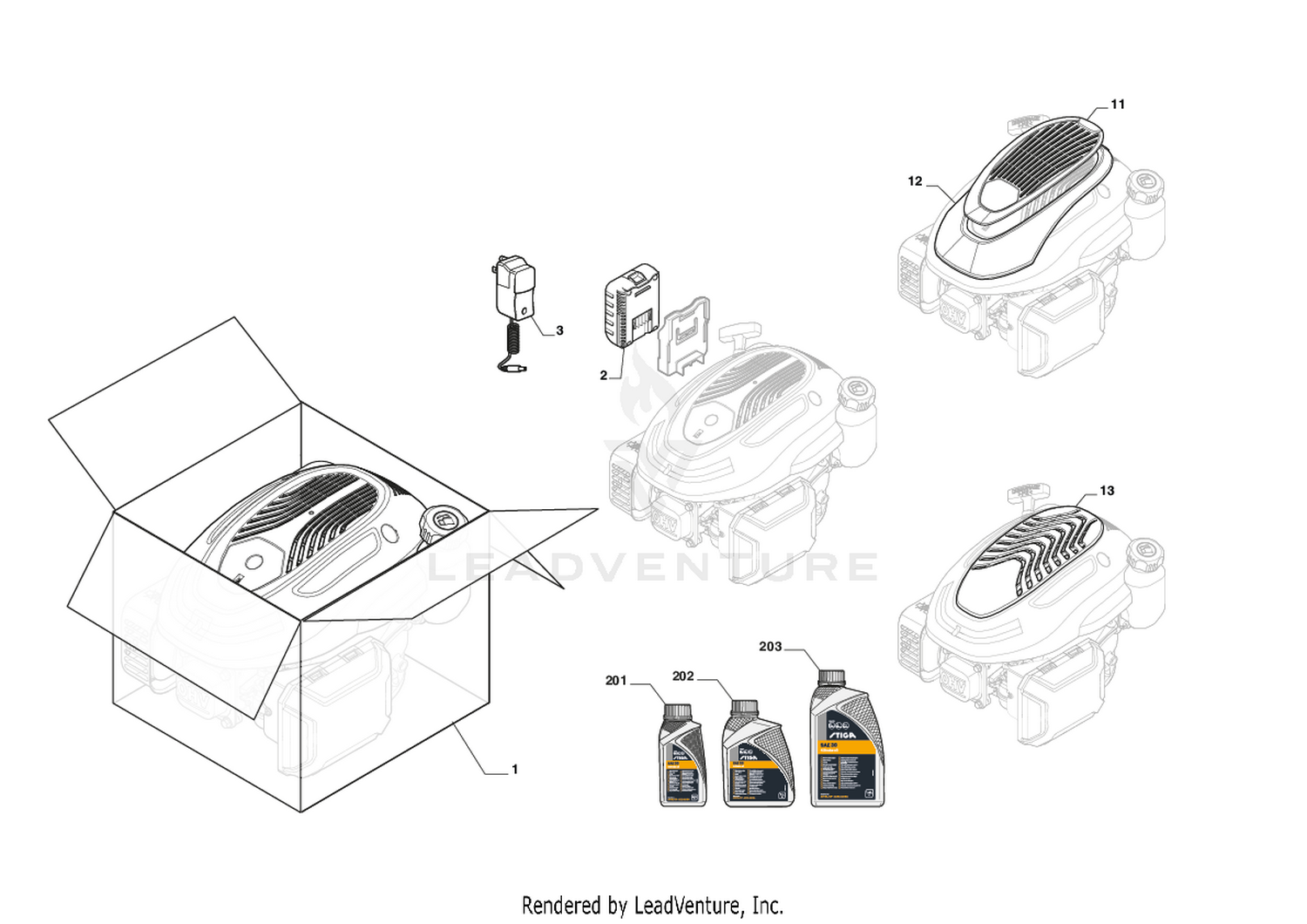 Engine, Engine Cover _ WBE 140 LS