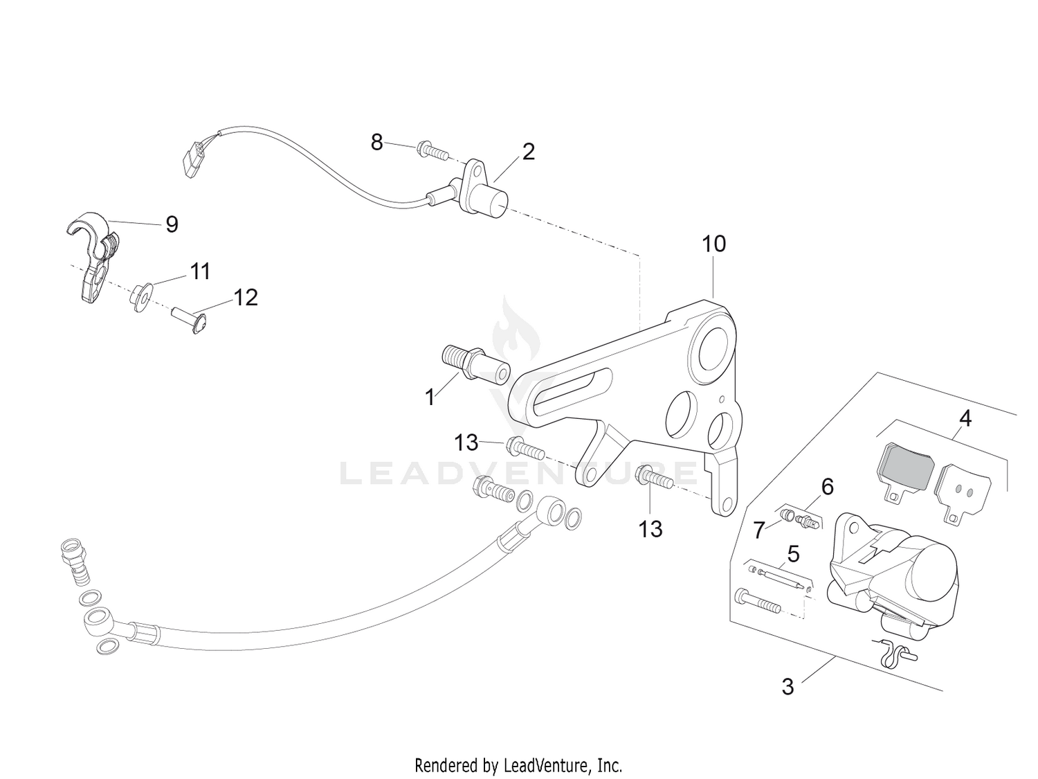 Rear brake caliper