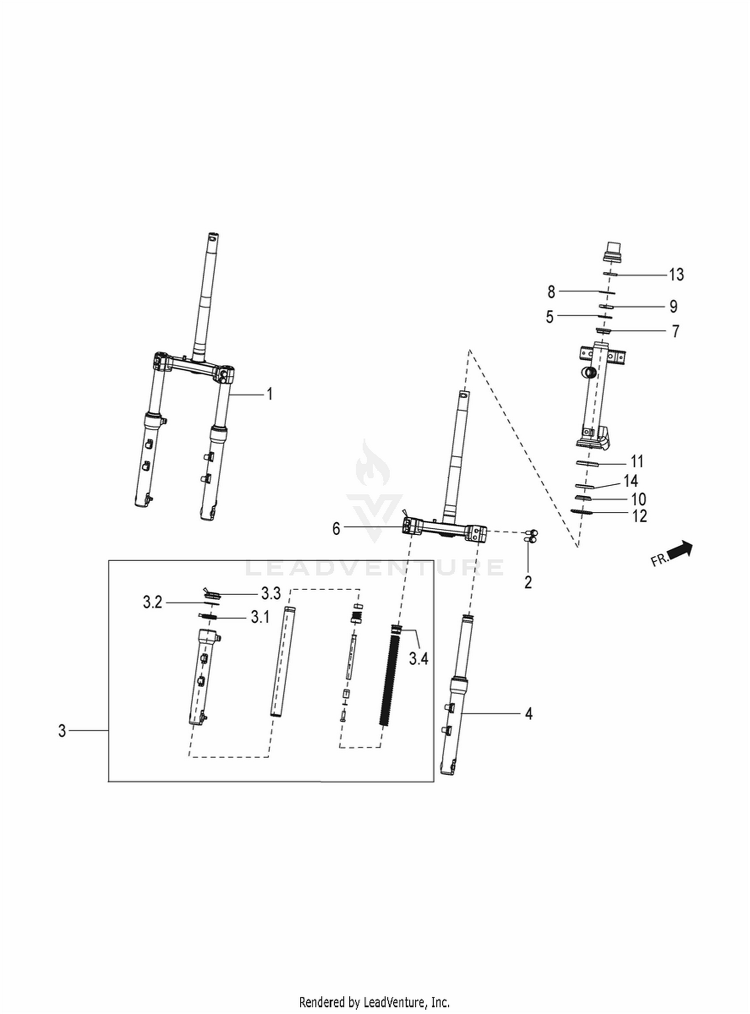 Front wheel suspension