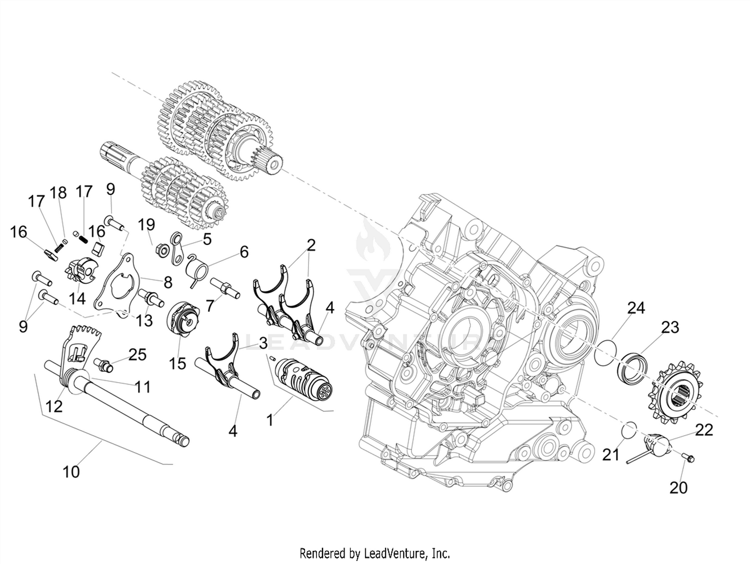 Gear box / Selector / Shift cam