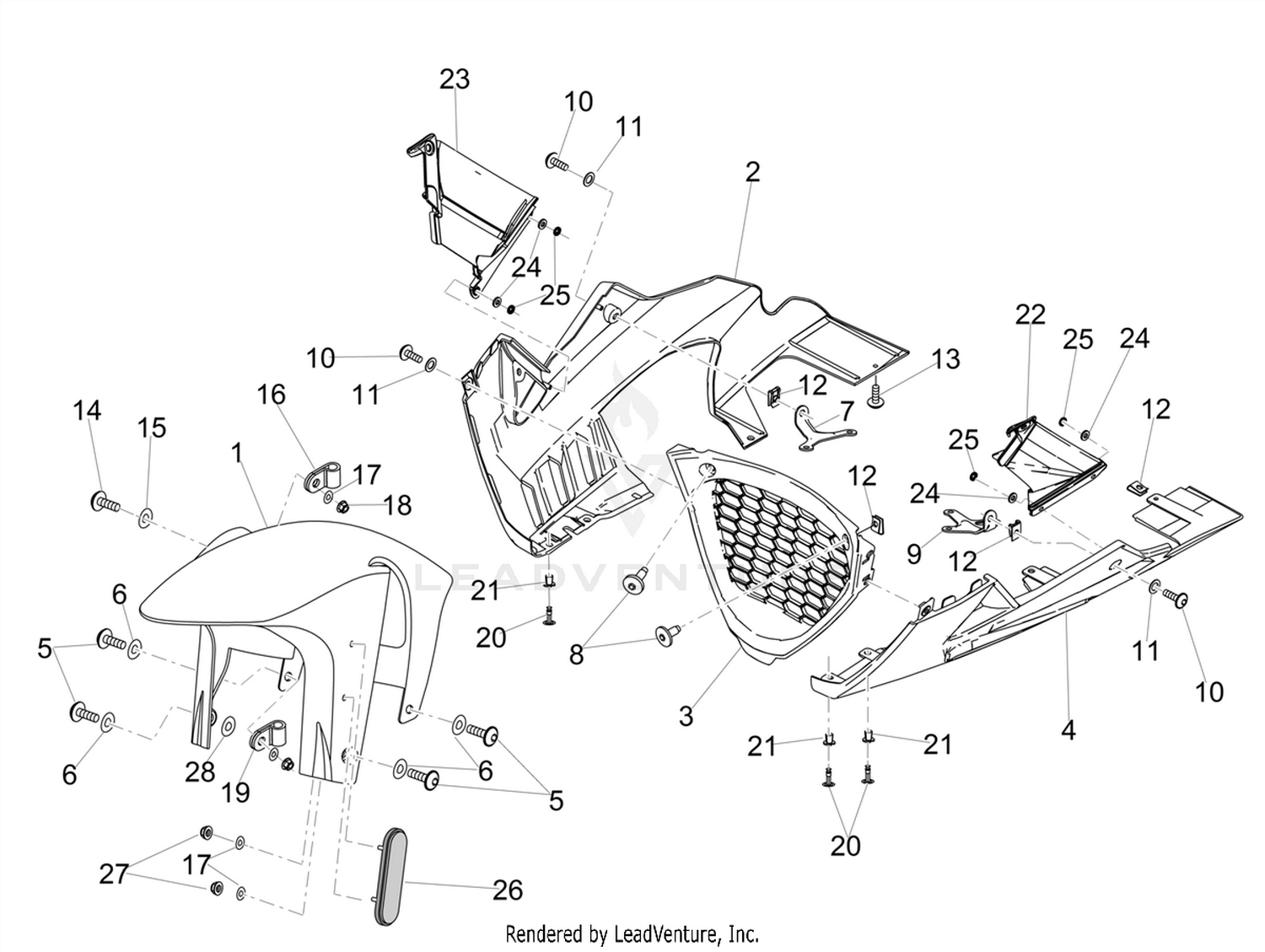 Front mudguard-Pillar