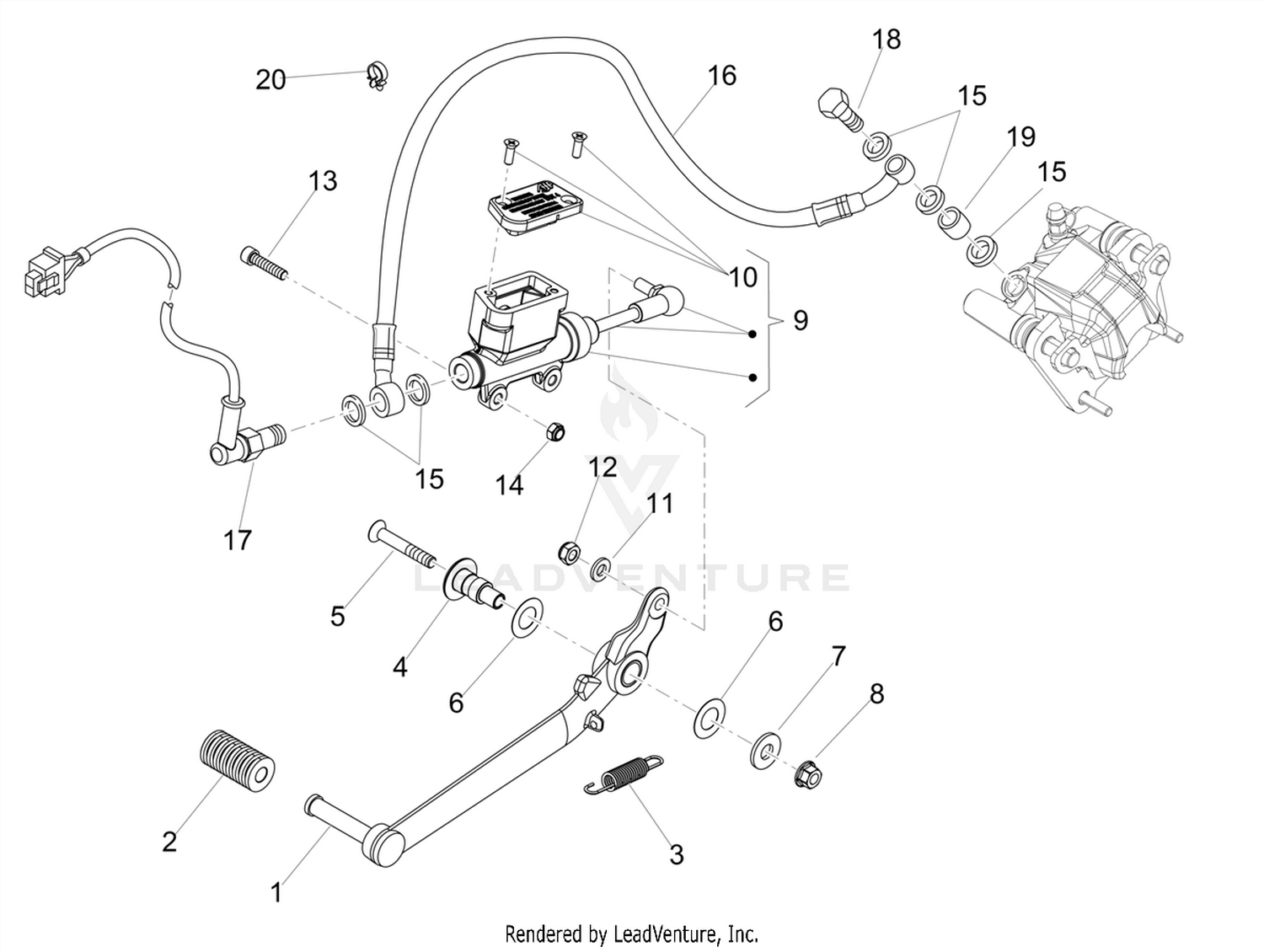 Rear master cylinder