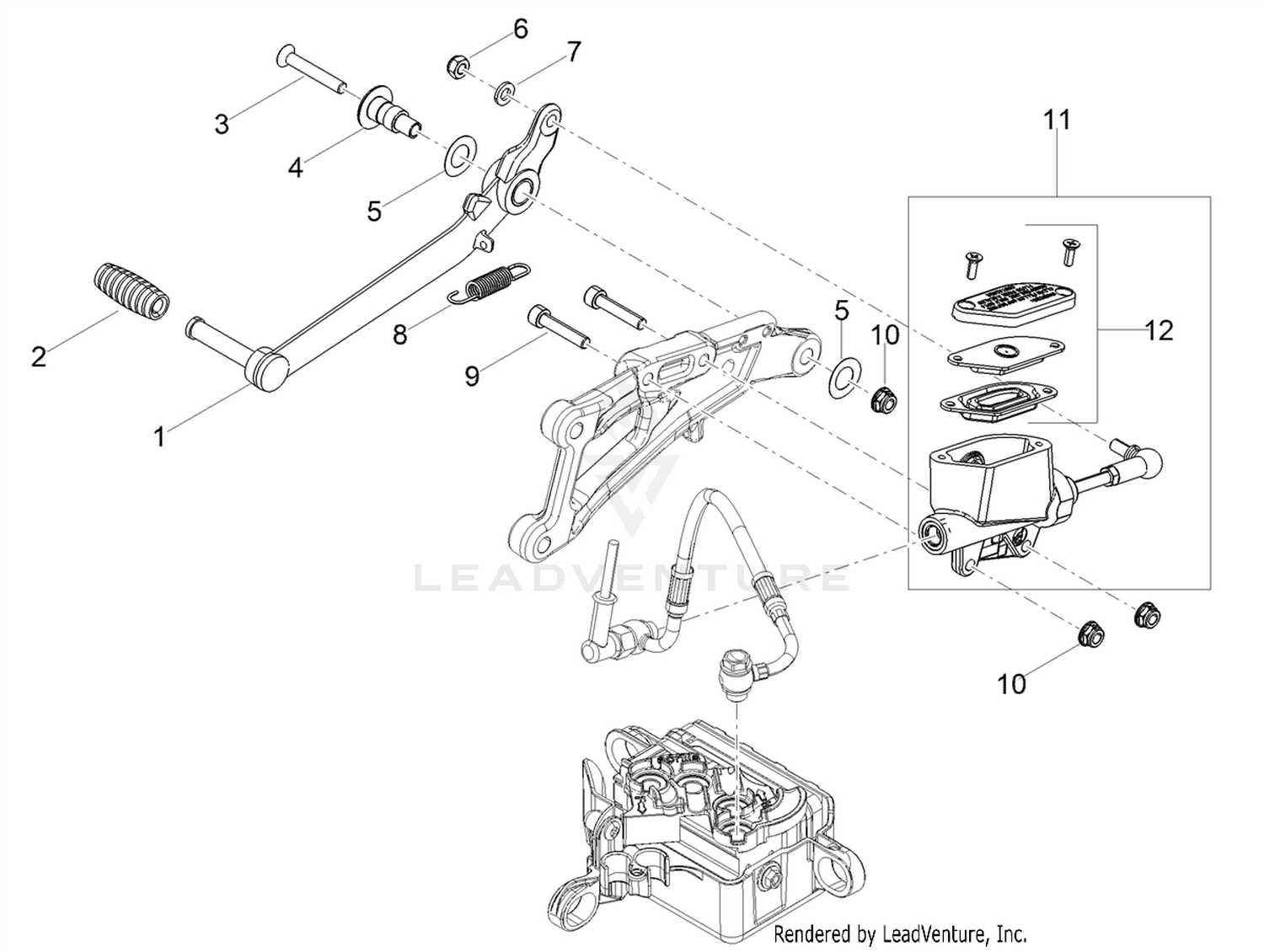 Rear master cylinder