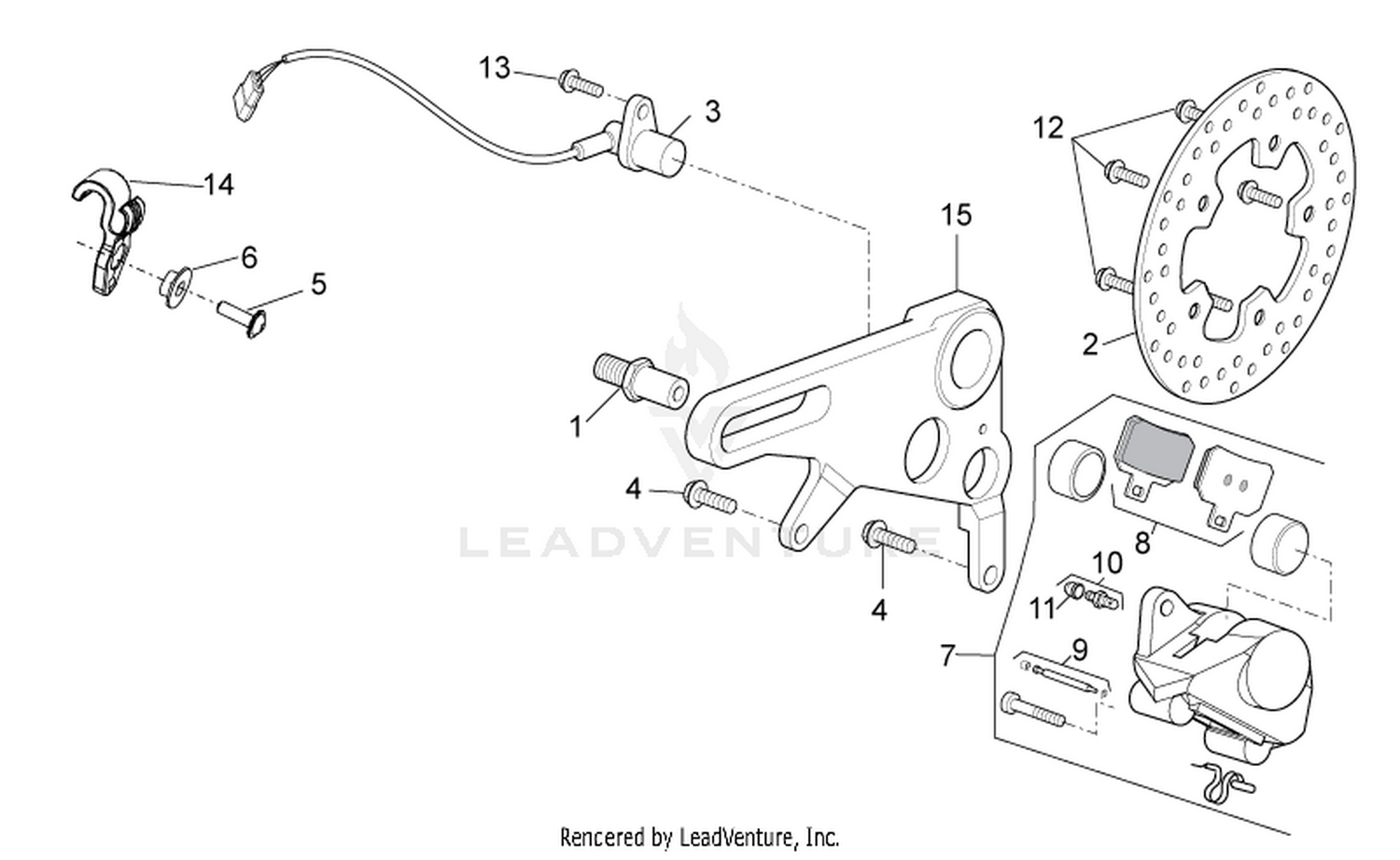 Rear brake caliper