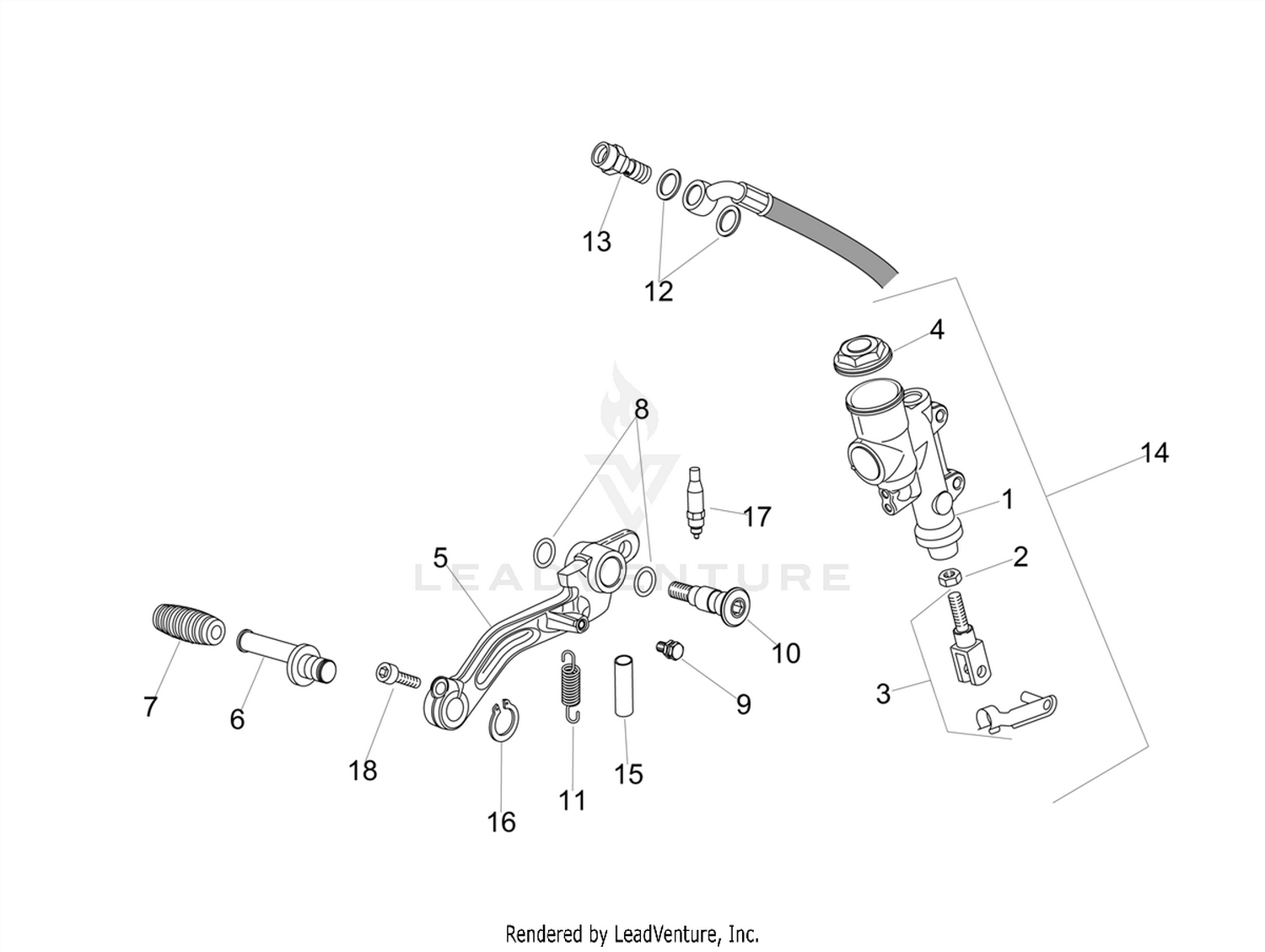 Rear master cylinder