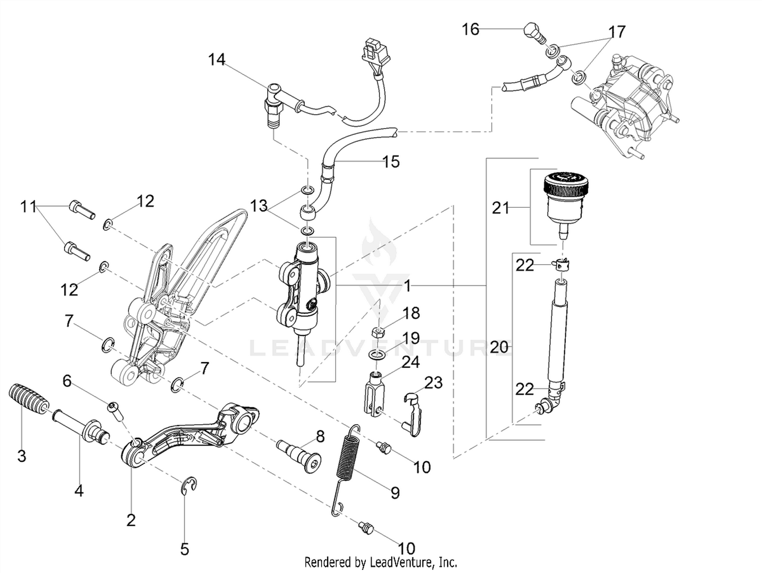 Rear master cylinder