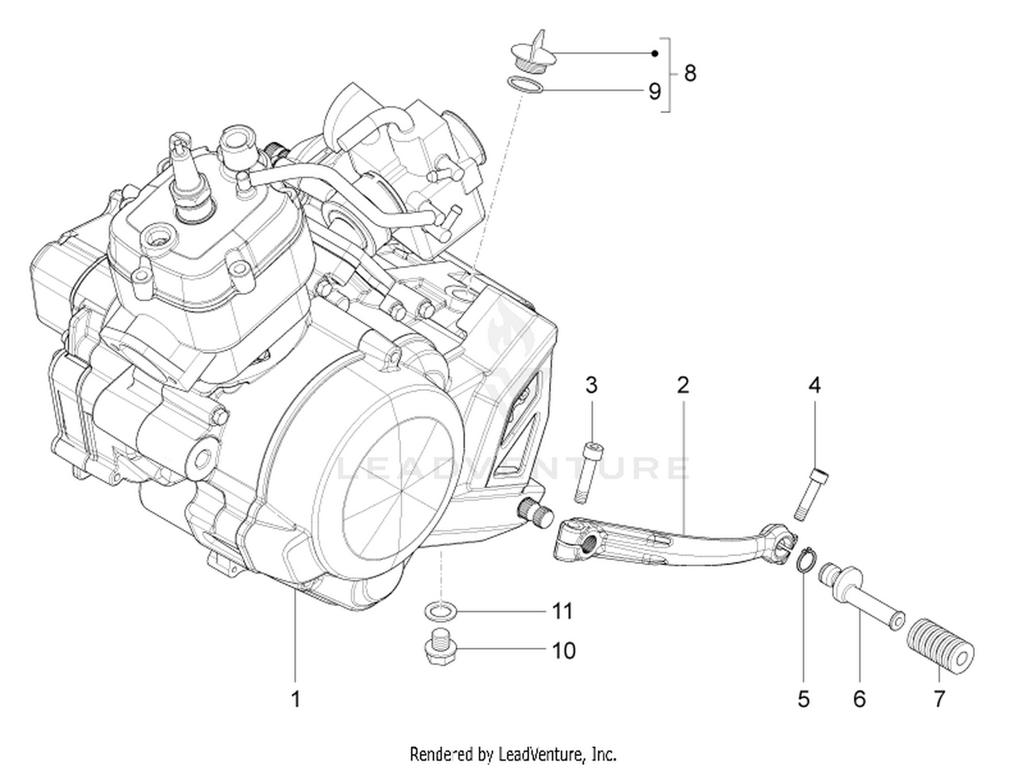 Engine-Completing part-Lever