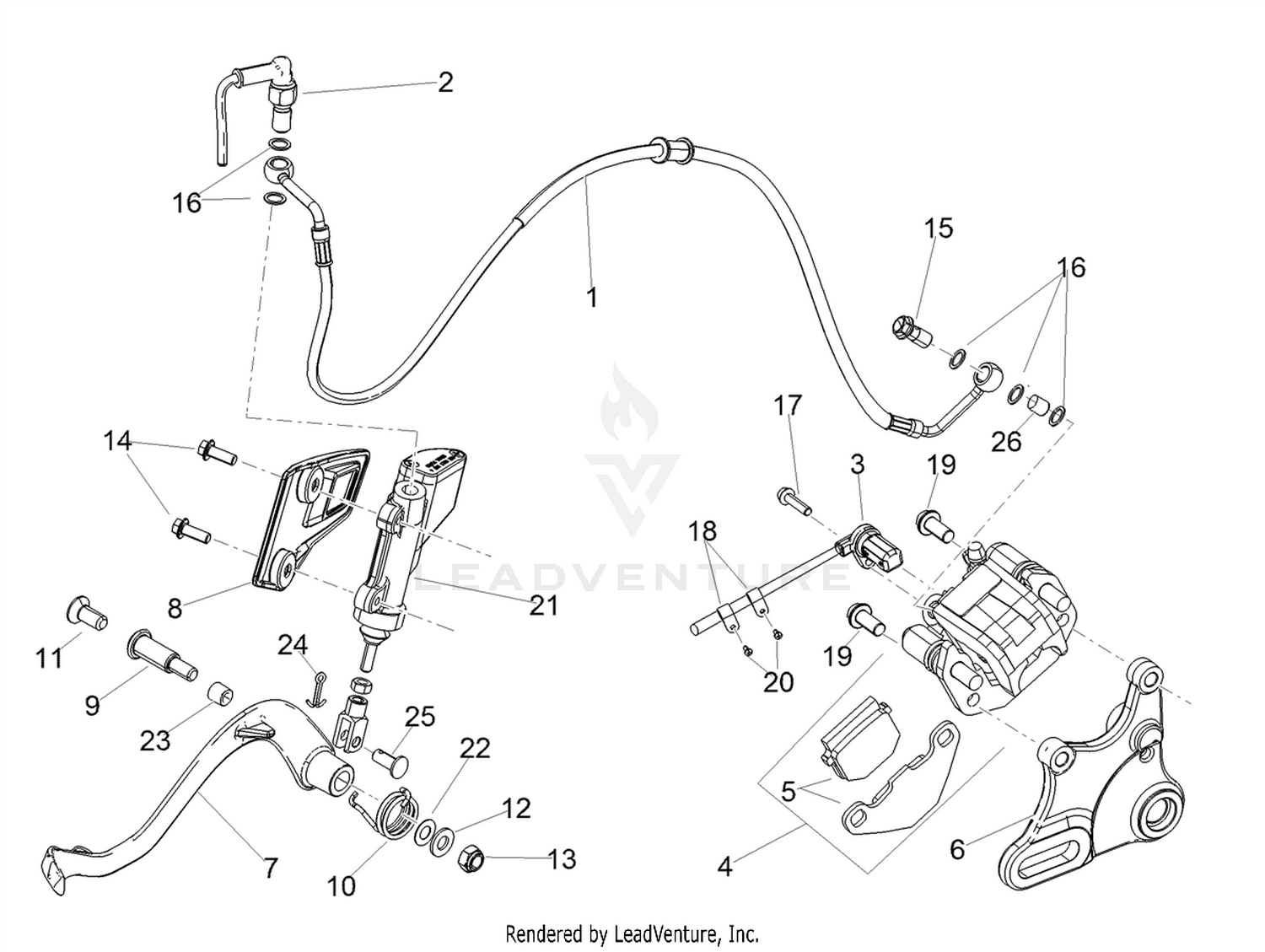 Rear brake system