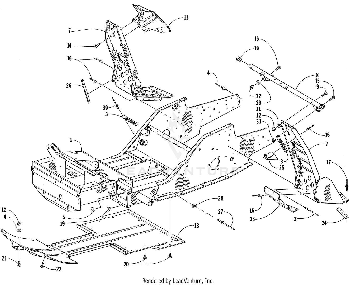 FRONT FRAME AND FOOTREST ASSEMBLY [67277]