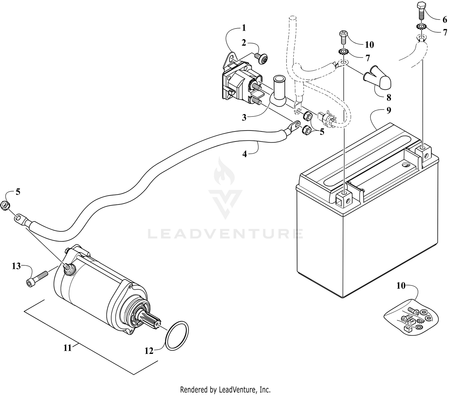 BATTERY AND STARTER ASSEMBLY [304397]