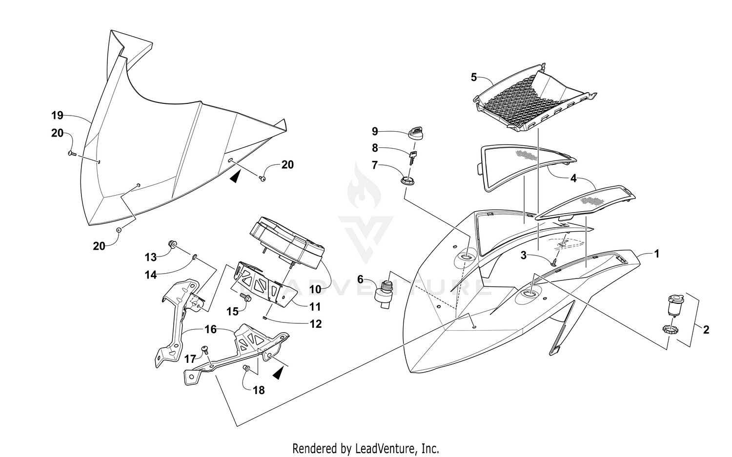 WINDSHIELD AND INSTRUMENTS ASSEMBLIES [103427]