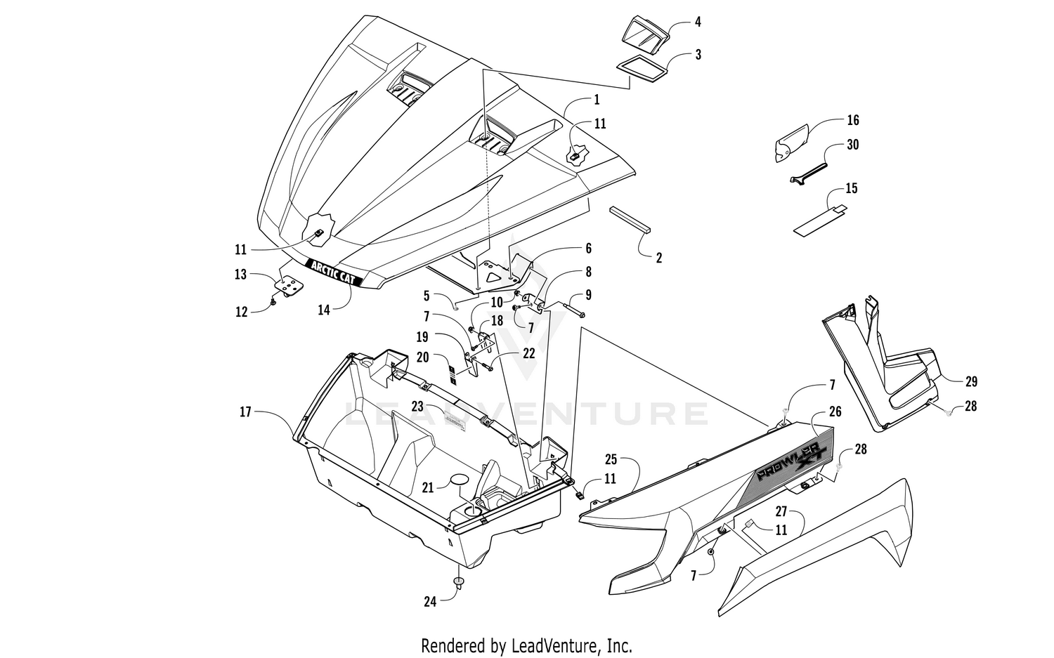 HOOD/FRONT STORAGE AND SIDE PANEL ASSEMBLY [301678]