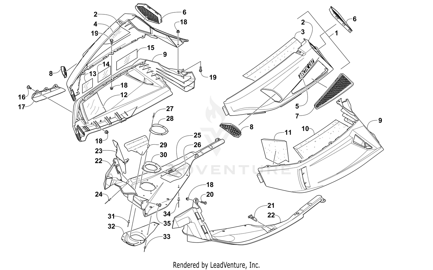 SKID PLATE AND SIDE PANEL ASSEMBLY [103156]