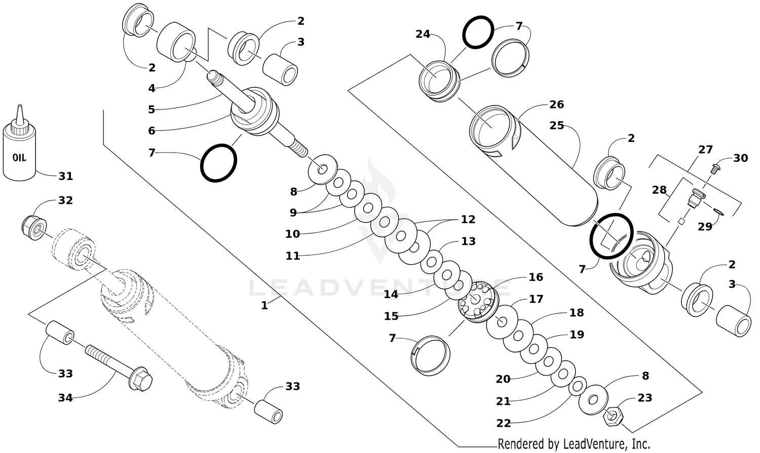 REAR SUSPENSION REAR ARM SHOCK ABSORBER [106156]