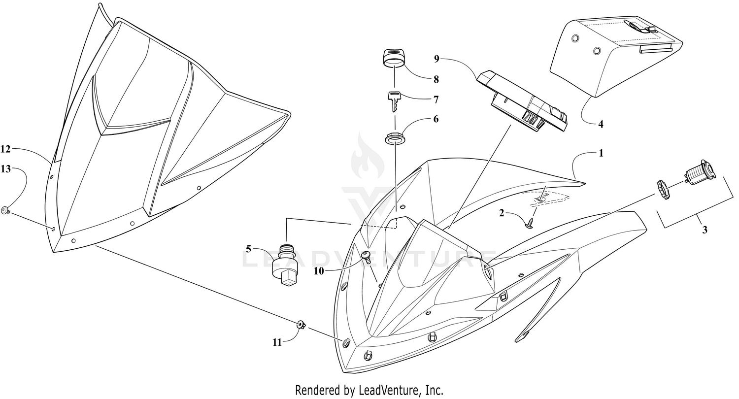 WINDSHIELD AND INSTRUMENTS ASSEMBLIES [111304]