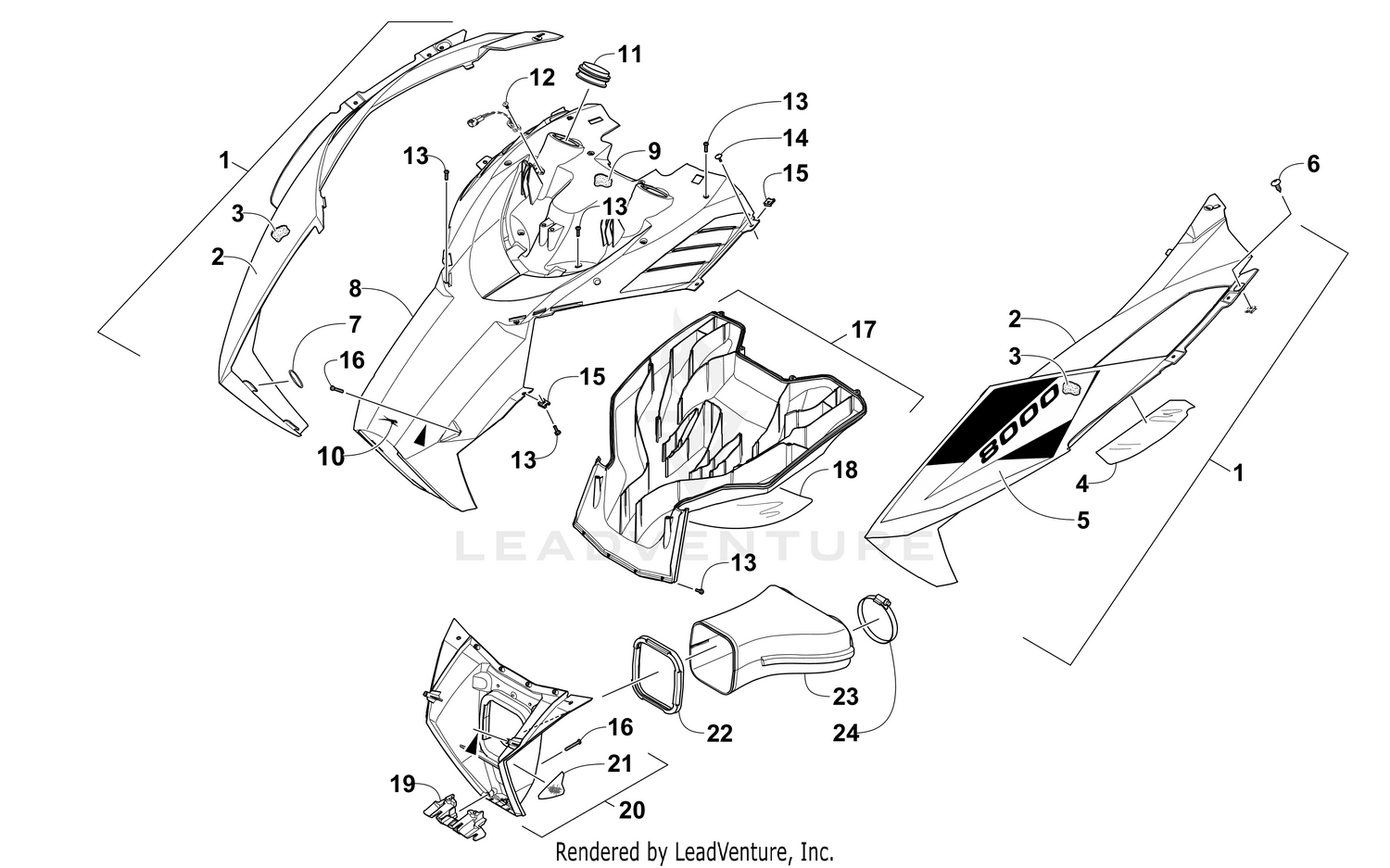 HOOD AND AIR INTAKE ASSEMBLY [102623]