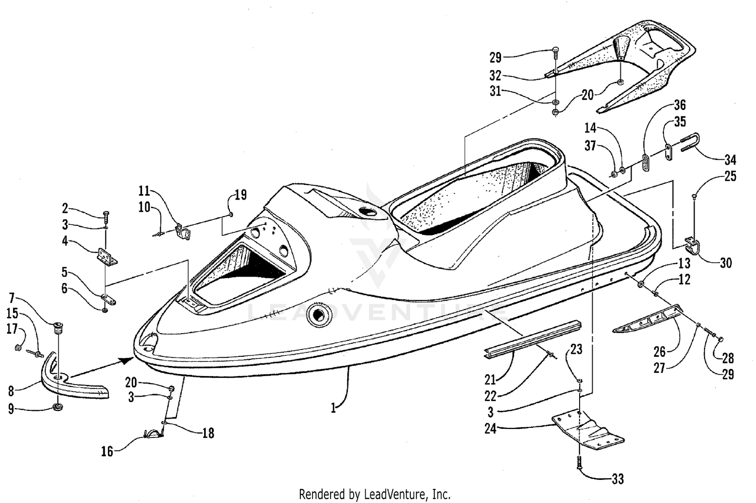 HULL AND RELATED PARTS ASSEMBLY [73389]