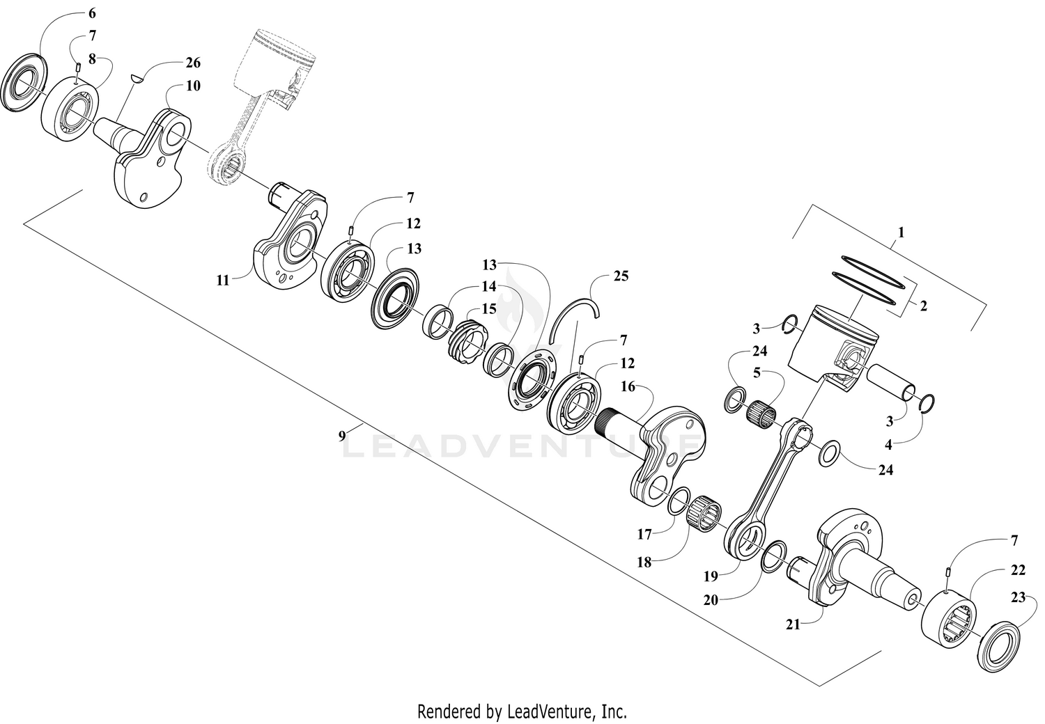 PISTON AND CRANKSHAFT [110899]
