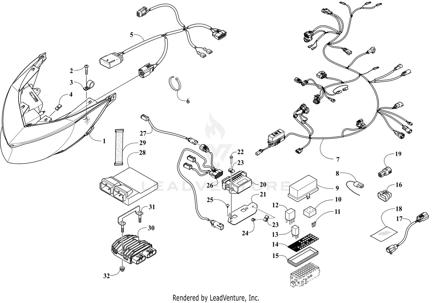 HEADLIGHT AND WIRING ASSEMBLIES [111305]