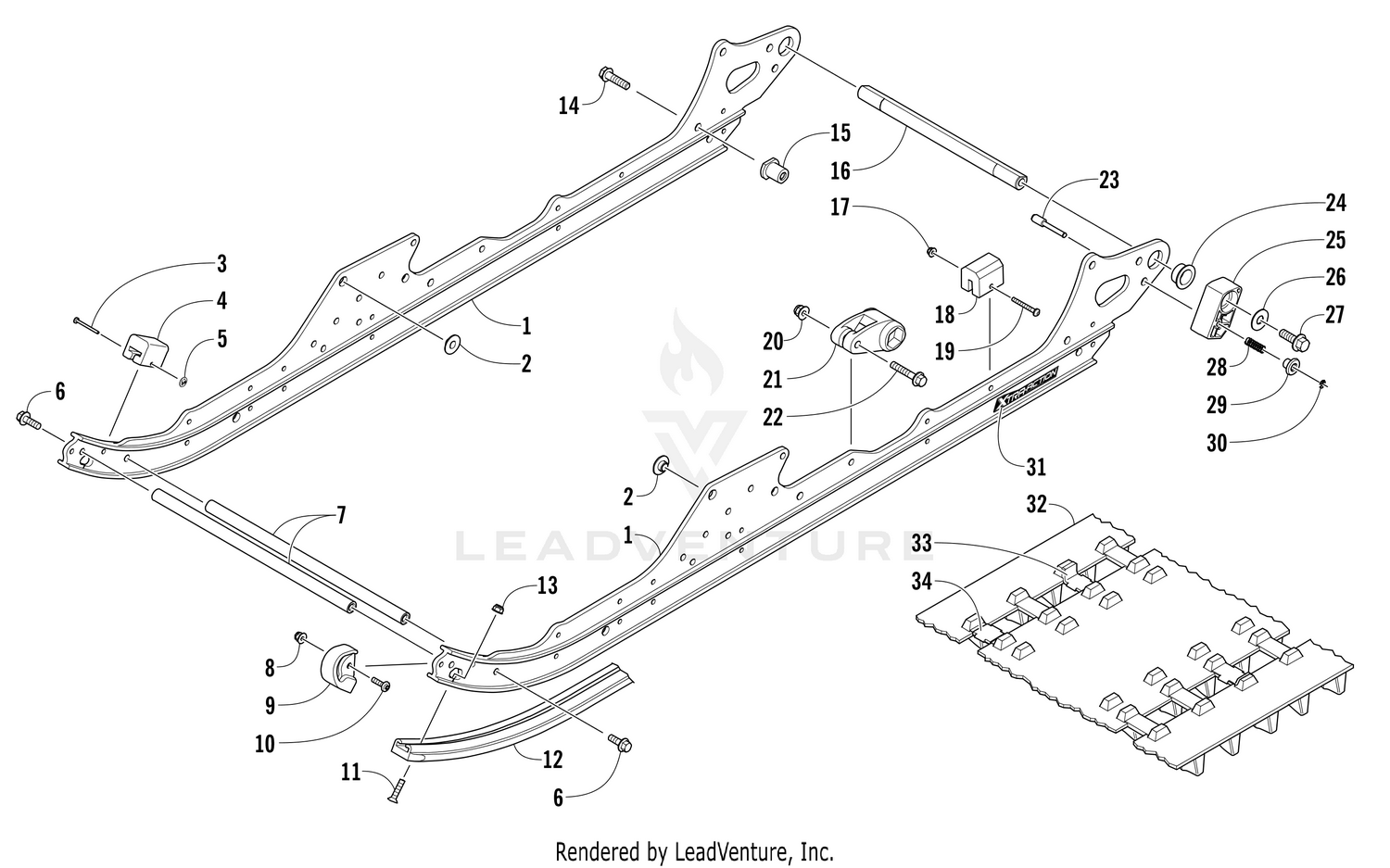 SLIDE RAIL AND TRACK ASSEMBLY [103249]