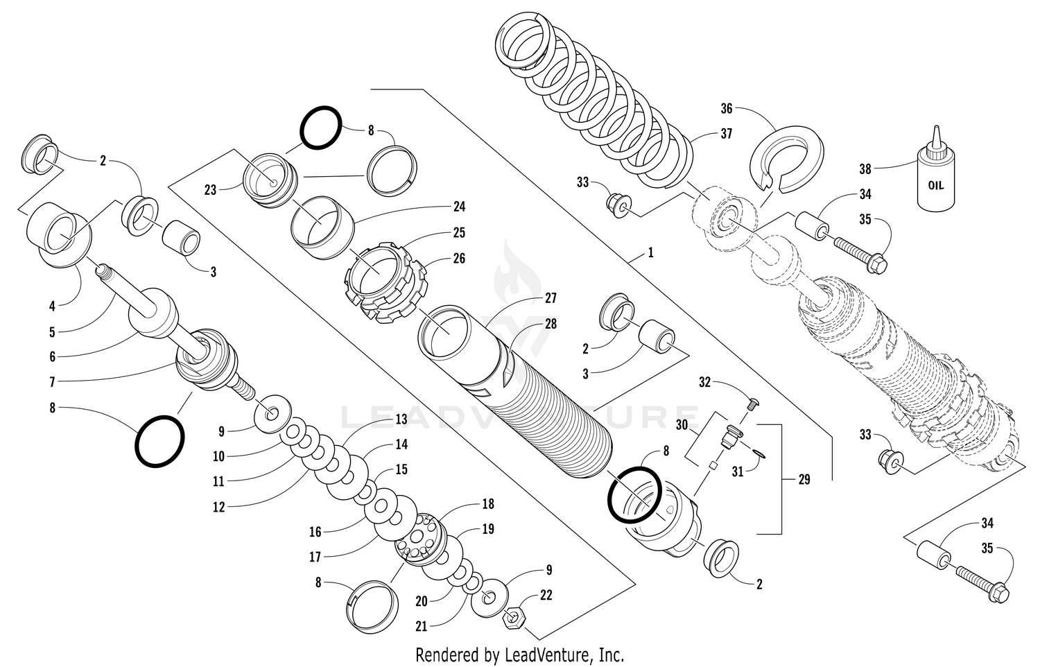 FRONT SUSPENSION SHOCK ABSORBER ASSEMBLY [105832]