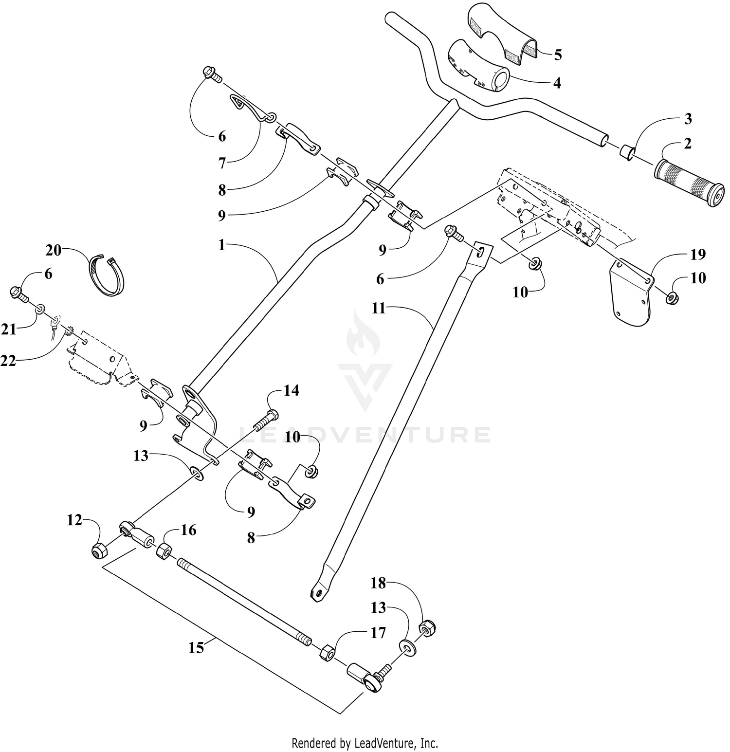 STEERING POST AND TIE ROD ASSEMBLY [106071]