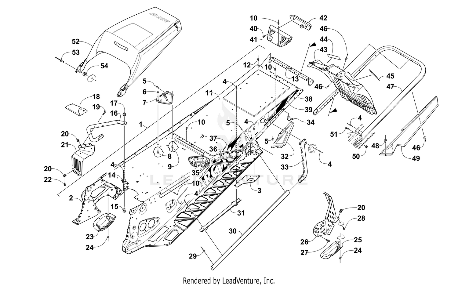 TUNNEL, REAR BUMPER, AND SNOWFLAP ASSEMBLY [103179]