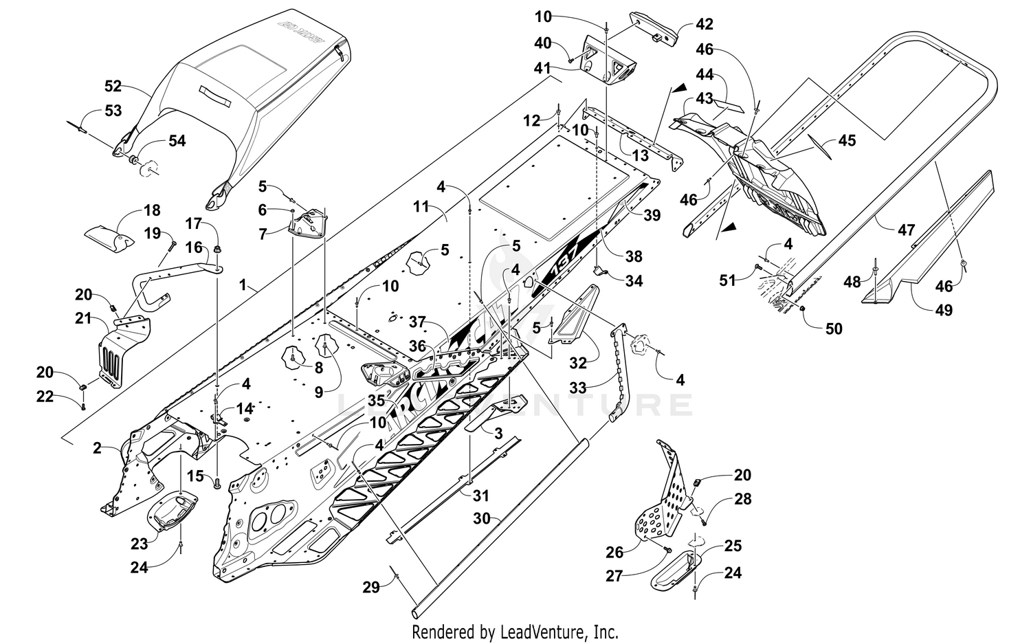 TUNNEL, REAR BUMPER, AND SNOWFLAP ASSEMBLY [103455]