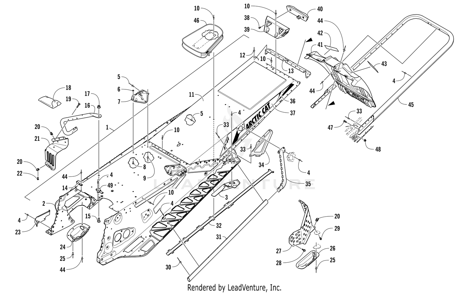 TUNNEL, REAR BUMPER, AND SNOWFLAP ASSEMBLY [104301]