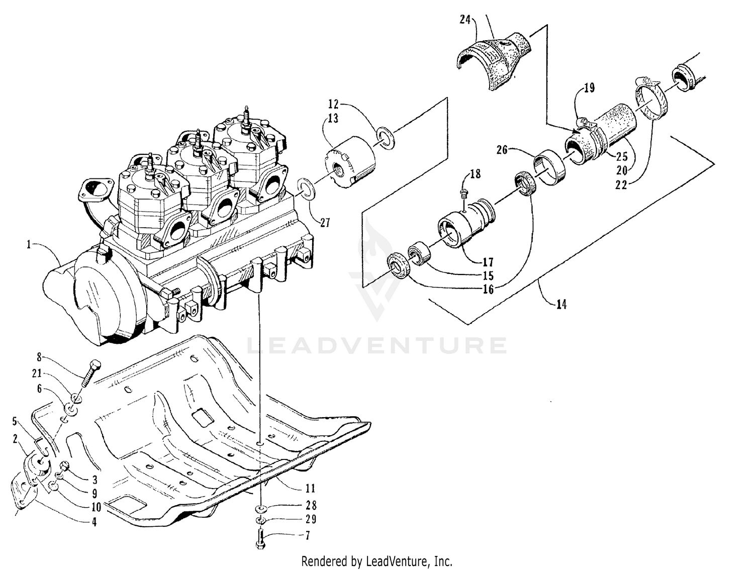 ENGINE AND RELATED ASSEMBLY [73302]