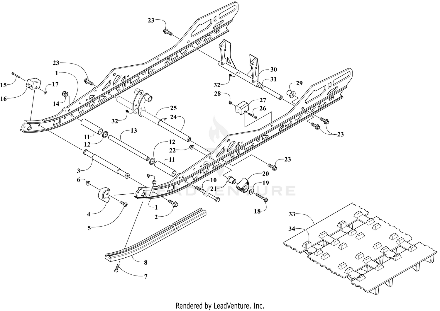 SLIDE RAIL AND TRACK ASSEMBLY [110620]