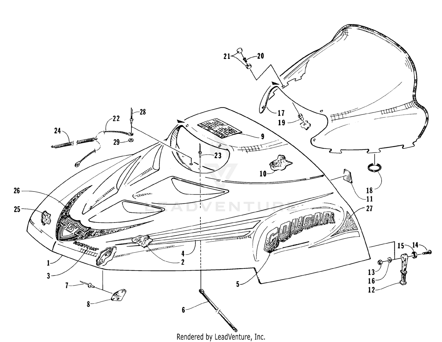 HOOD AND WINDSHIELD ASSEMBLY [63662]