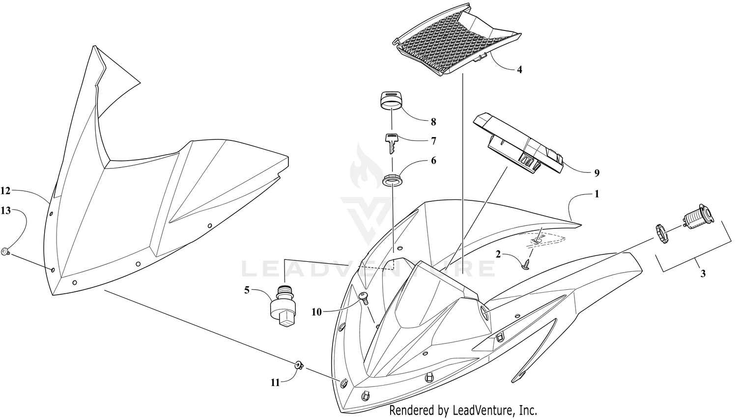WINDSHIELD AND INSTRUMENTS ASSEMBLIES [110748]