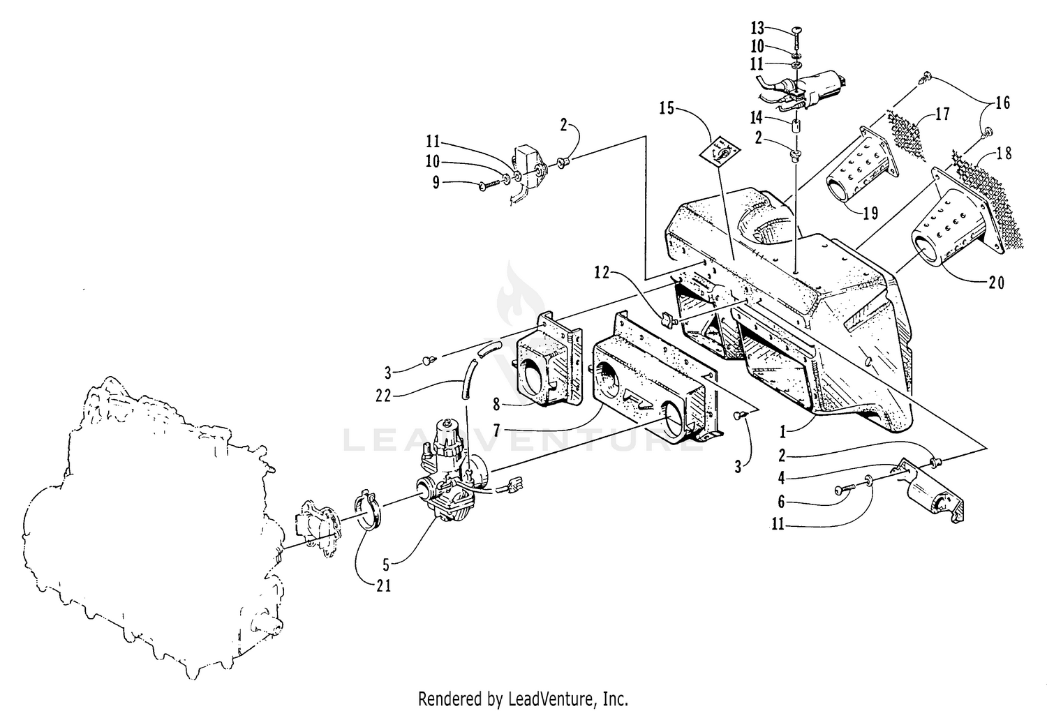 CARBURETOR AND AIR SILENCER ASSEMBLY [66965]