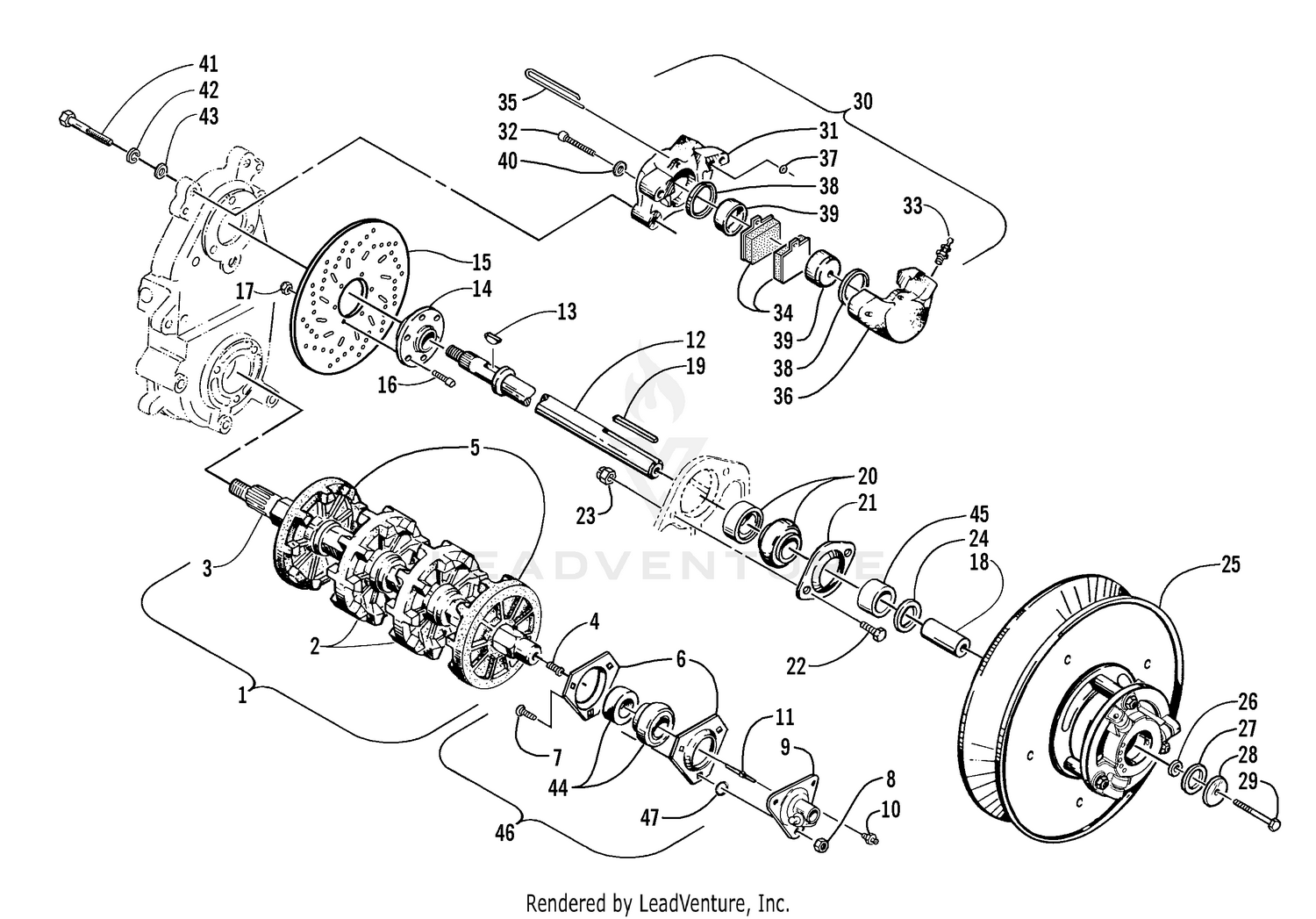 DRIVE TRAIN SHAFTS AND BRAKE ASSEMBLIES [75089]