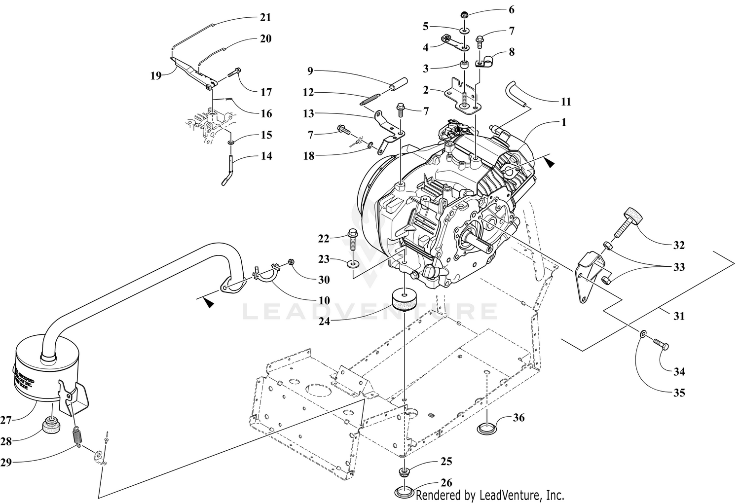 ENGINE, EXHAUST, AND RELATED PARTS [106083]