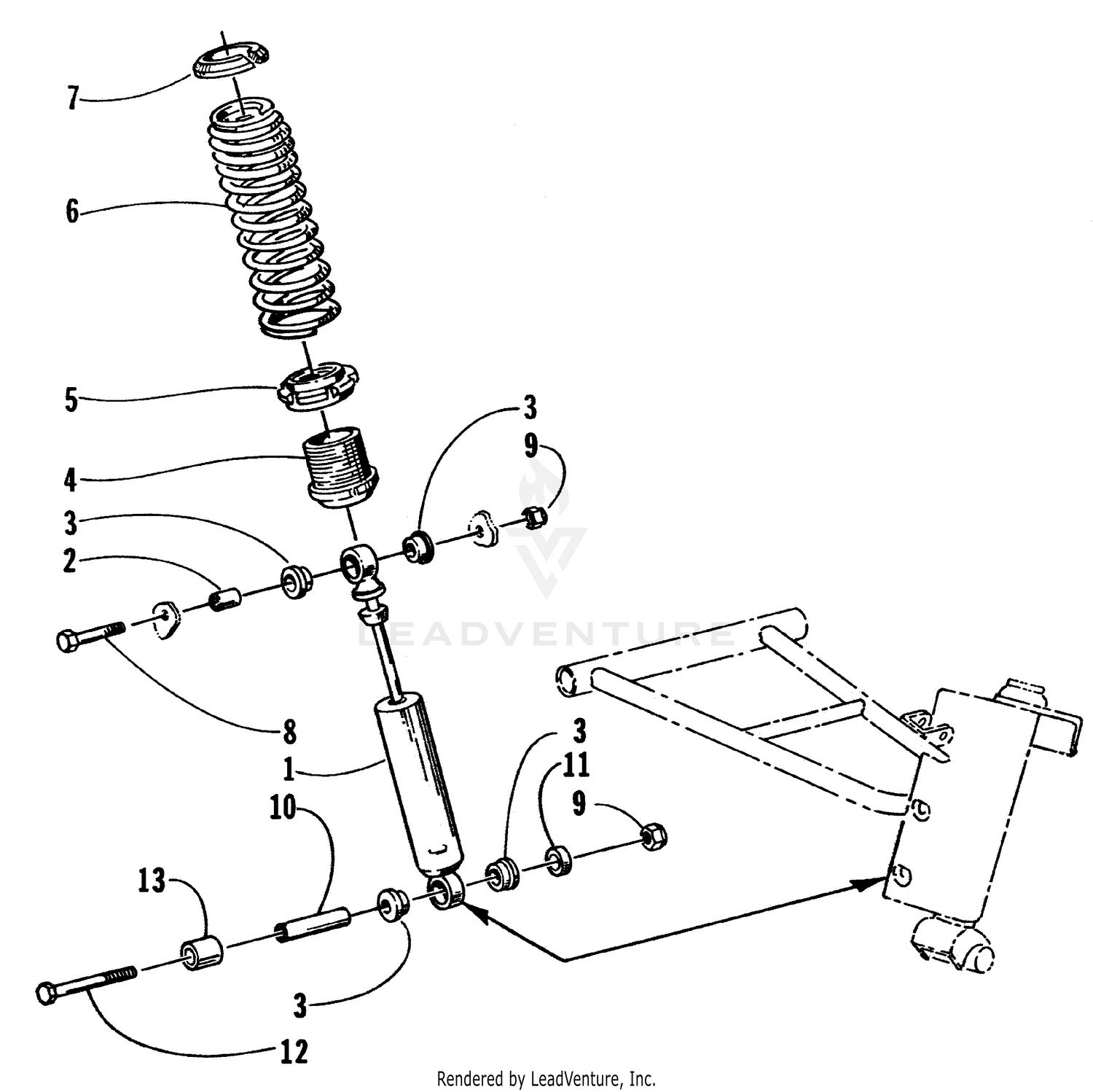 SHOCK ABSORBER AND SWAY BAR ASSEMBLY [66675]