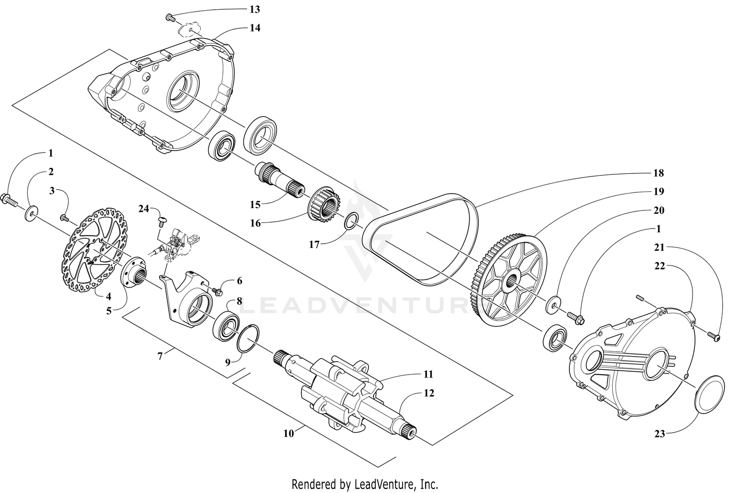 DRIVE TRAIN SHAFT AND BRAKE ASSEMBLIES [106072]