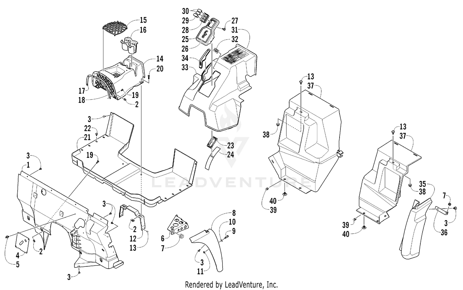 CONSOLE AND FLOOR PANEL ASSEMBLY [92537]