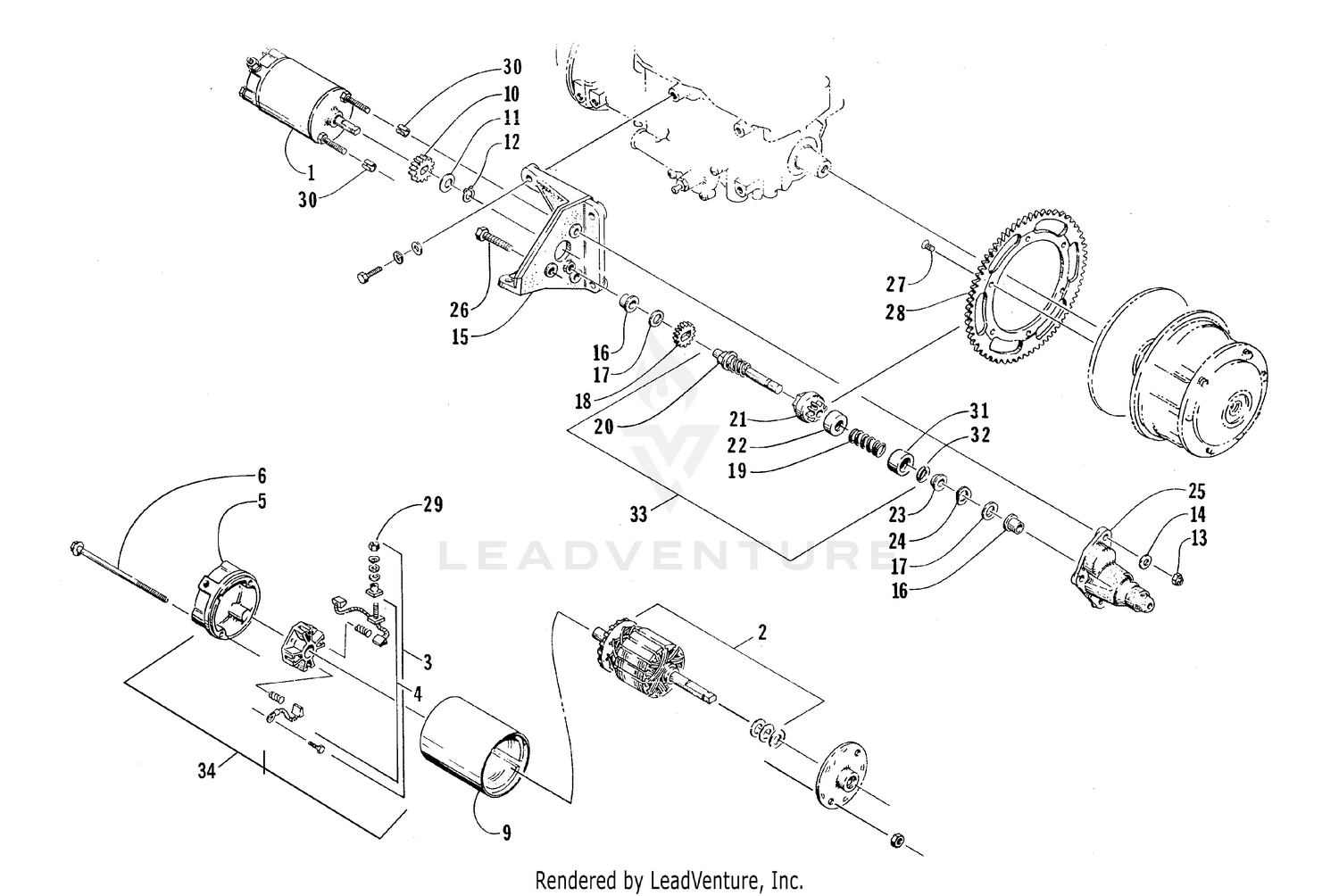 ELECTRIC START - STARTER MOTOR ASSEMBLY [63509]