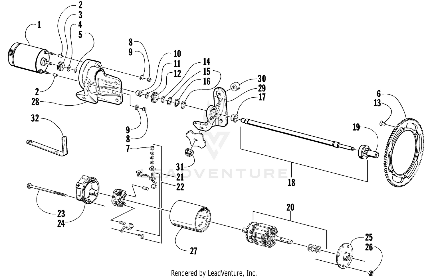 ELECTRIC START - STARTER MOTOR ASSEMBLY [67056]