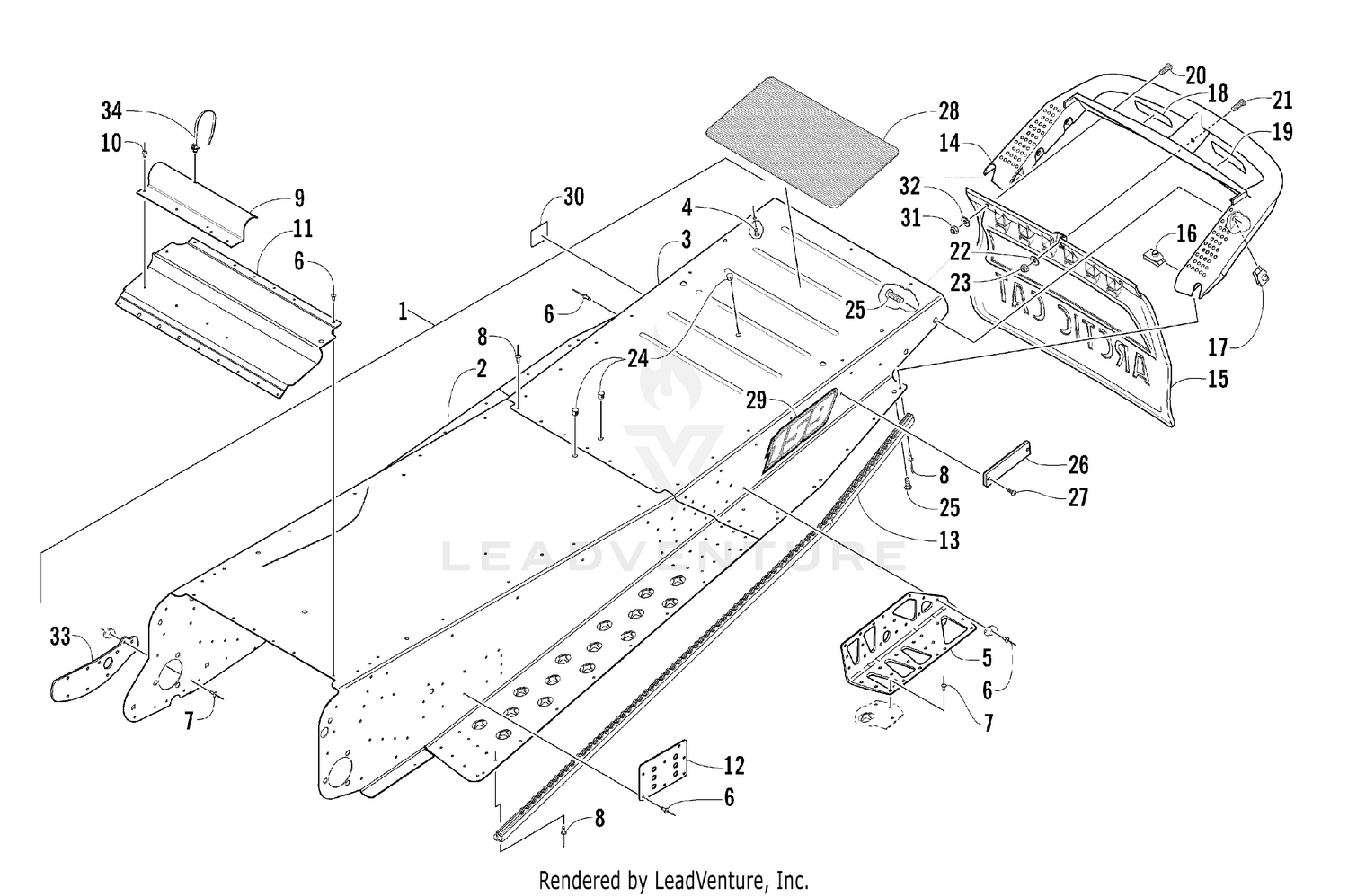 TUNNEL AND REAR BUMPER [58952]